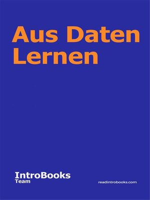 cover image of Aus Daten Lernen
